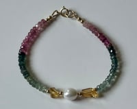 Image 2 of Tourmaline and center pearl bracelet 