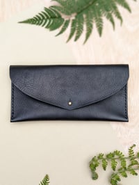 Lulu Black Leather Long Wallet- Made To Order