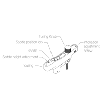 Image 3 of NS FULCRUM Individual Self-Clamping Guitar Bridge/Tuner