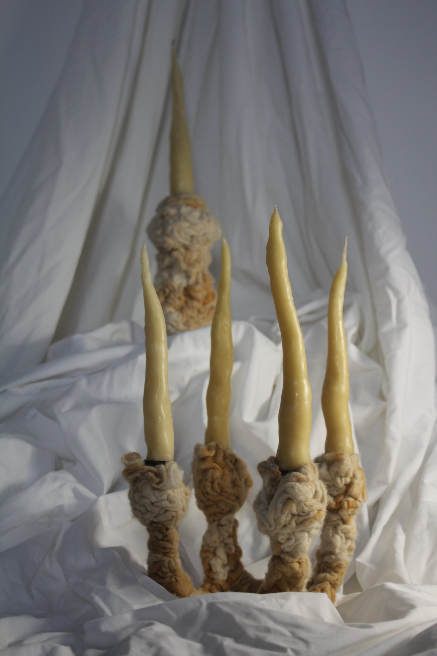 Image of 'in darkness, you continue to find me' felt candelabra 004