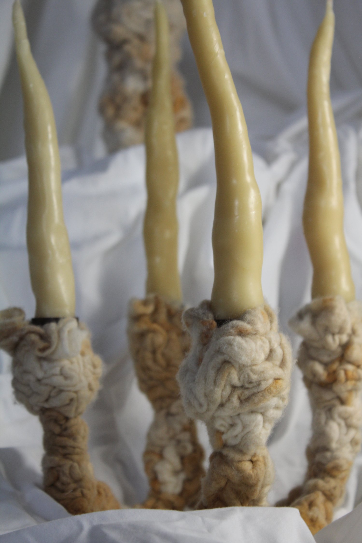 Image of 'in darkness, you continue to find me' felt candelabra 004