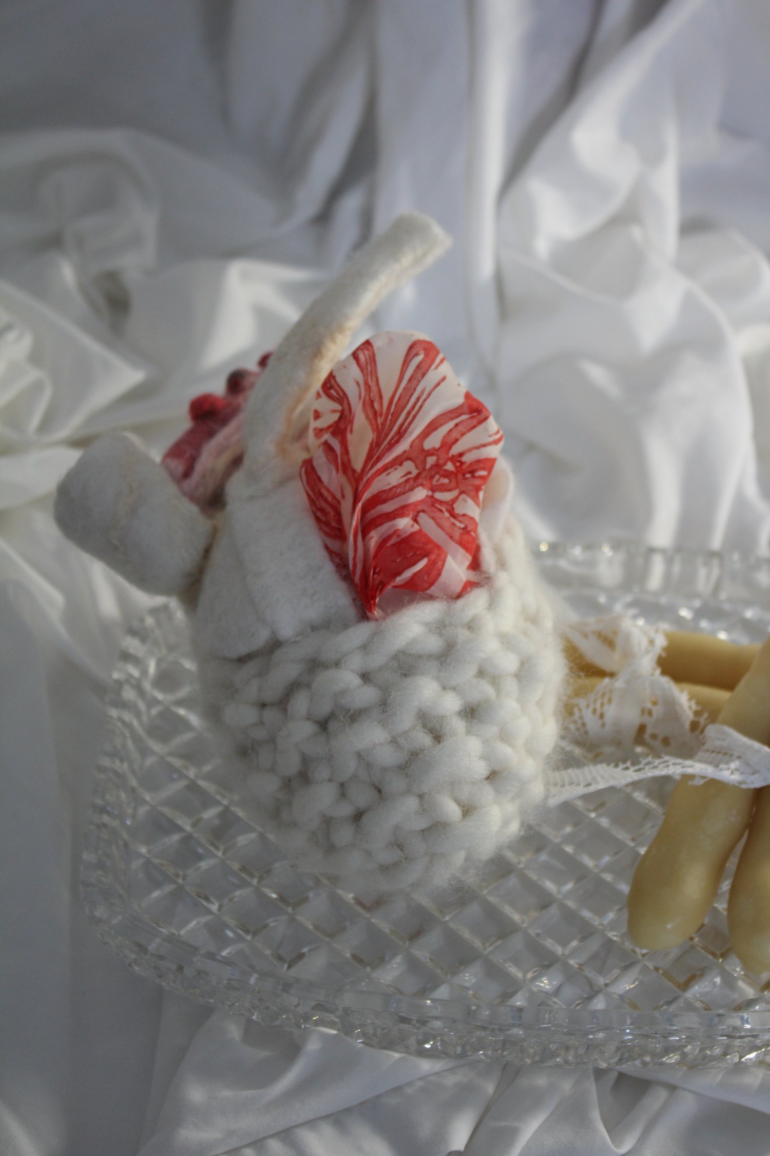 Image of 'the fragile heart' mini soft sculpture
