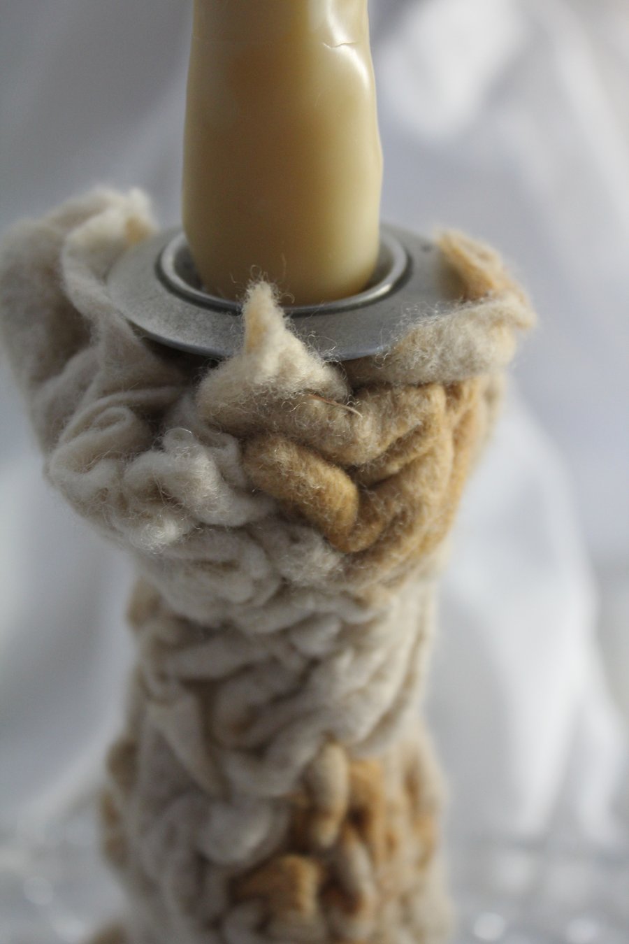 Image of 'in darkness, you continue to find me' felt candleholder 001