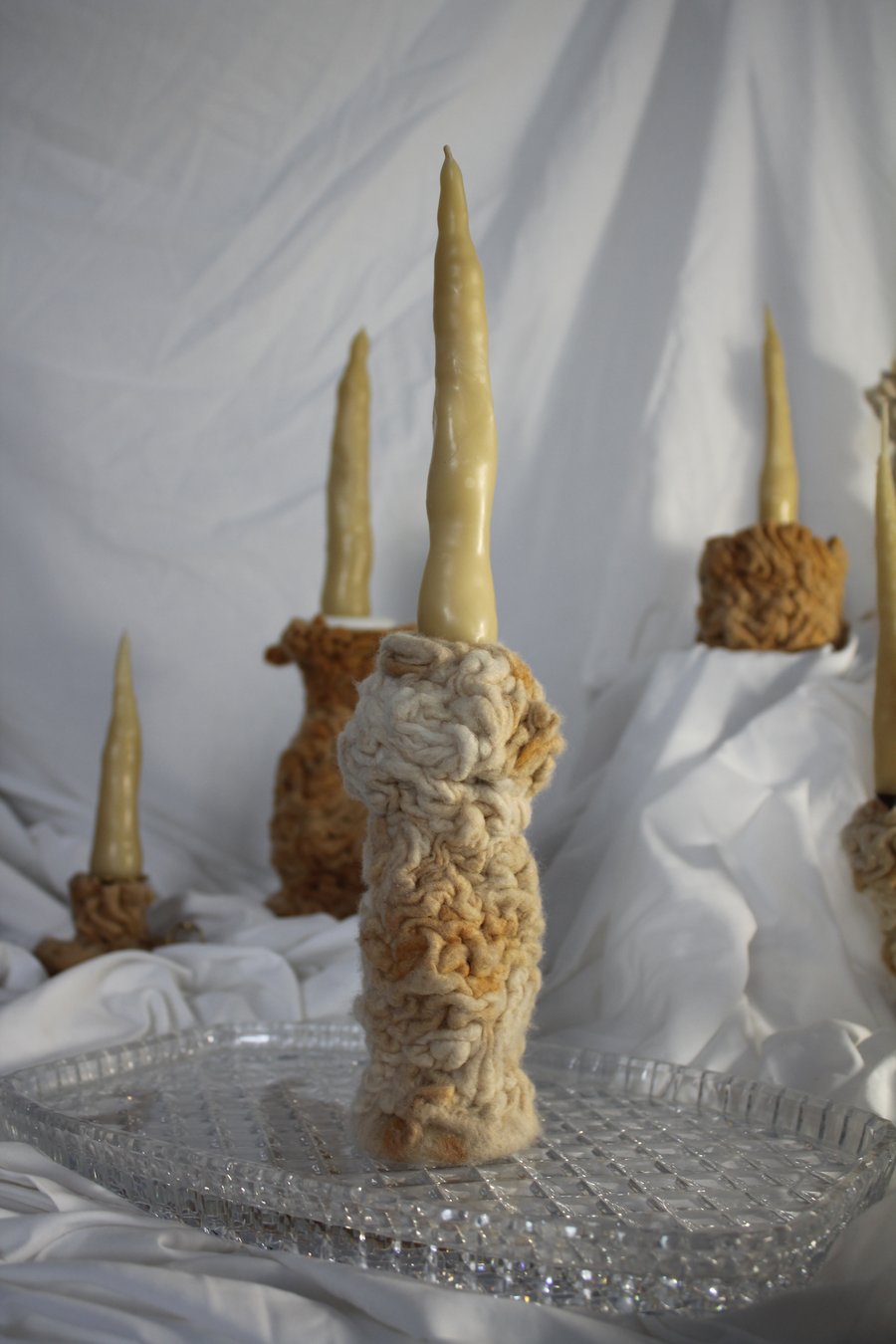 Image of 'in darkness, you continue to find me' felt candleholder 002