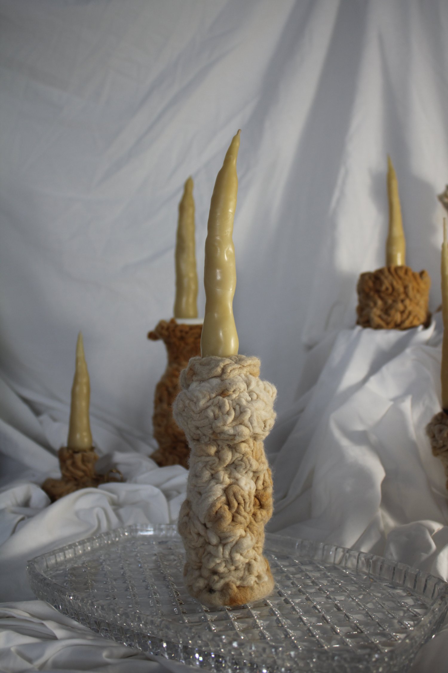 Image of 'in darkness, you continue to find me' felt candleholder 002
