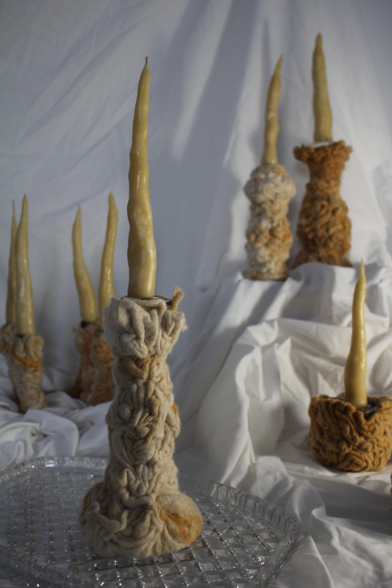 Image of 'in darkness, you continue to find me' felt candleholder 001