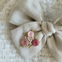 Image 1 of Little Roses Embroidery bow