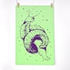 Snailien 11x17 Screen Print in Limeade