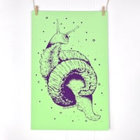 Snailien 11x17 Screen Print in Limeade