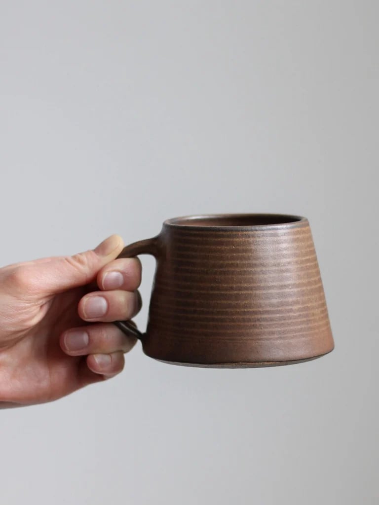 Image of short mug in textured tamba