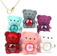 Eternal Rose Teddy Bear | Gold Necklace