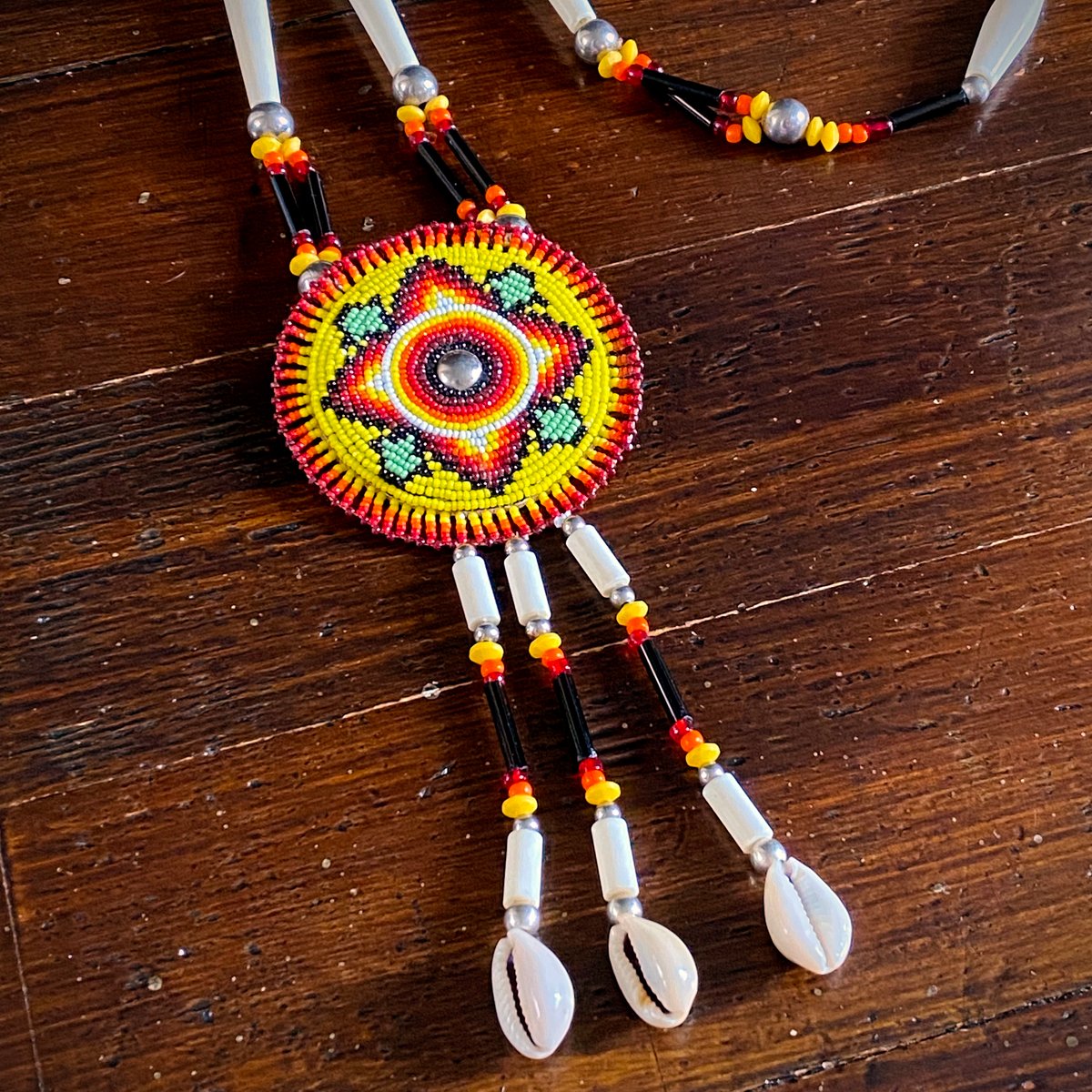 Newest Beaded Rosette Native Medallion