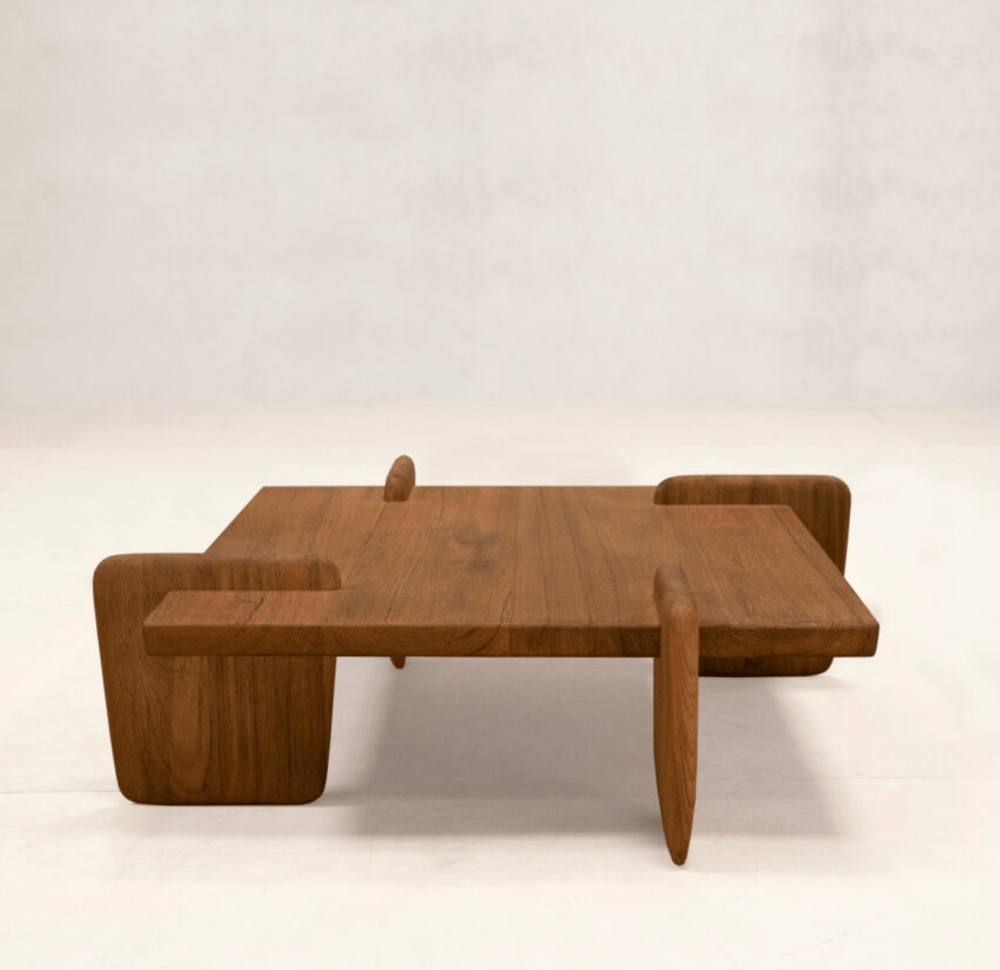 Image of x+l 01 coffee table in natural teak