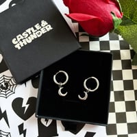 Image 2 of MARIE - Moon Huggie Hoops