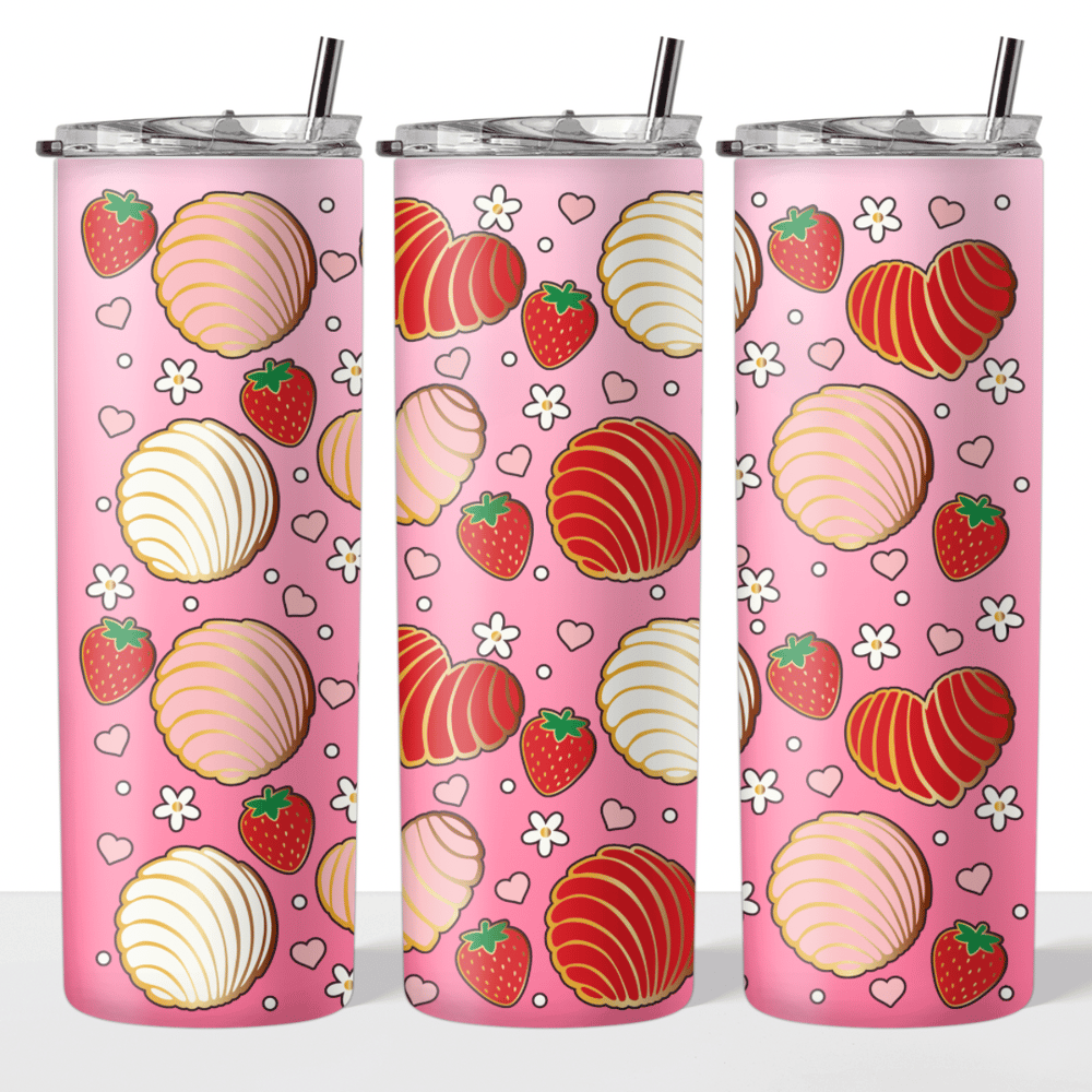 Image of Strawberry Concha 20oz Tumbler🍓