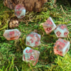 GLOW IN THE DARK Fae Fallout Dice in Nebula Red