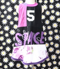 Image 1 of purple space tiedye 5/6 five 5 5th fifth bday party birthday courtneycourtney upcycled tank dress