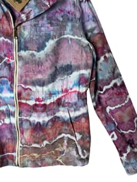 Image 5 of ♻️ UPCYCLED M TALL Linen Blend Jacket in Warm Geode Ice Dye