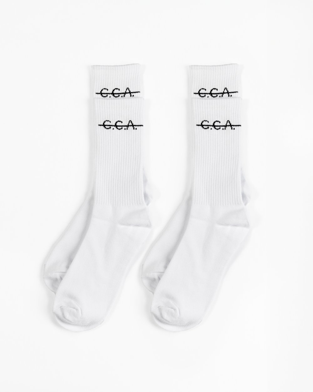 Image of White C.C.A. Socks X2