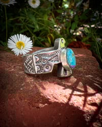 Image 2 of WL&A Old Style Ingot White Water Thunderbird Rings - Size 12