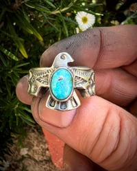 Image 3 of WL&A Old Style Ingot White Water Thunderbird Rings - Size 12