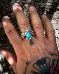 Image 4 of WL&A Old Style Ingot White Water Thunderbird Rings - Size 12