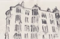 Dowanhill Tenements - Charcoal on Paper 