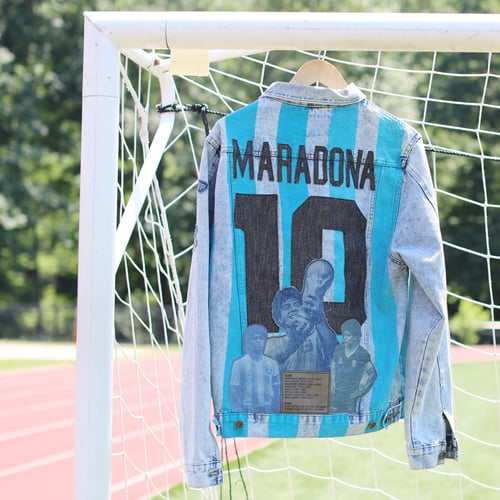 Image of Maradona Tribute Custom Denim Jacket