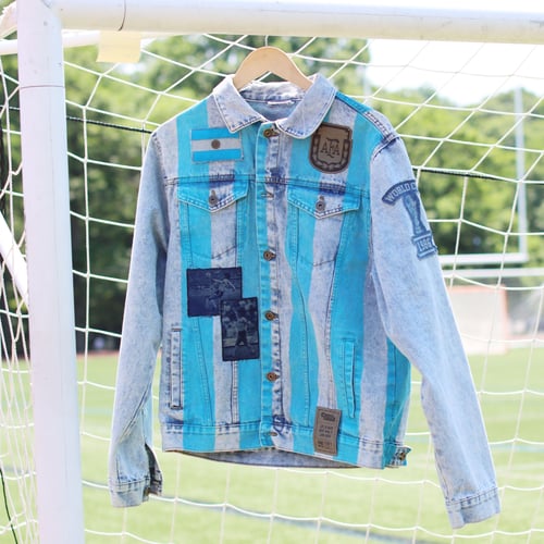 Image of Maradona Tribute Custom Denim Jacket