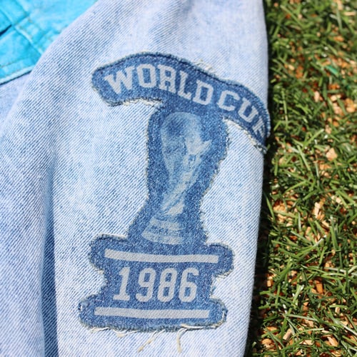 Image of Maradona Tribute Custom Denim Jacket