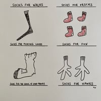 Image 2 of Types of Socks Ink Drawing