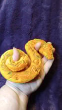 Pumpkin Dream Plush Floral Snake - art doll
