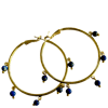 Ltd Ed - Gold & Lapis Lazuli Bead Hoop Earrings 