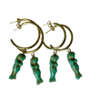 Ltd Ed - Mermaid Hoop Earrings - Turquoise Czech Glass