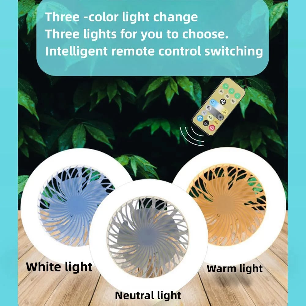 Smart 2-in-1 Ceiling Fan with Remote Control and 3-Speed Lighting Base
