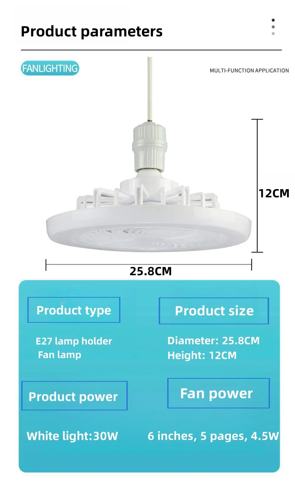 Smart 2-in-1 Ceiling Fan with Remote Control and 3-Speed Lighting Base