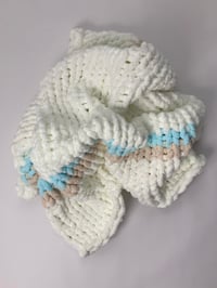 Image 3 of White with Blue & Cream