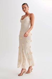 Image 1 of flowery cream dress
