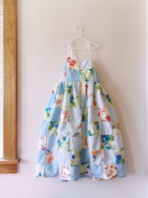 Image of Patchwork Dress - Sky Floral 10/12 years