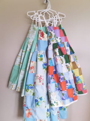 Image of Patchwork Dress - Sky Floral 10/12 years