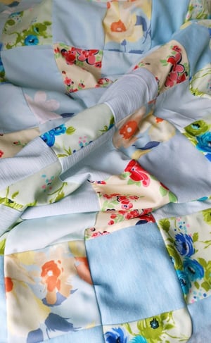 Image of Patchwork Dress - Sky Floral 10/12 years