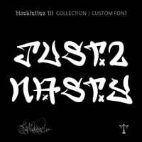 Image 1 of Just2nasty (1 style) - Custom Font by Justified Ink