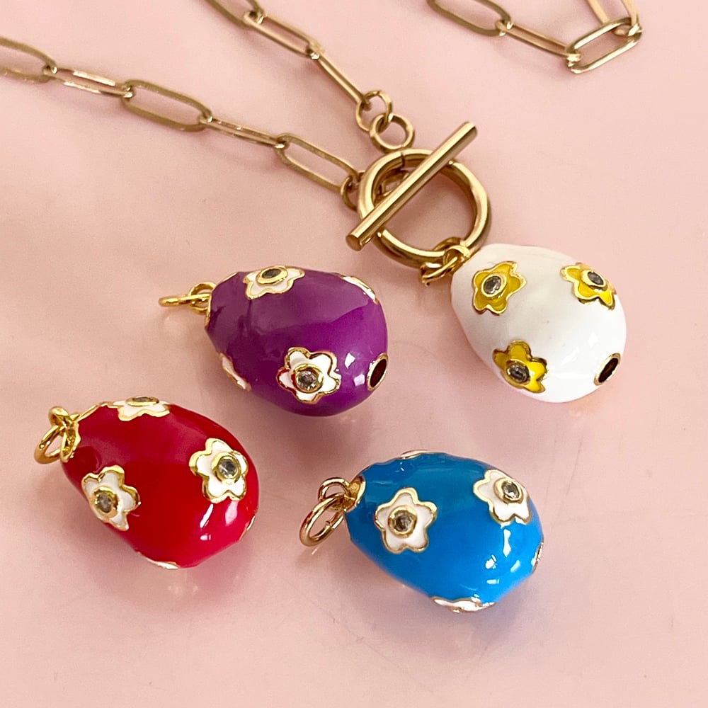 Image of Flower Egg on Paperclip Chain - only one of each colour available