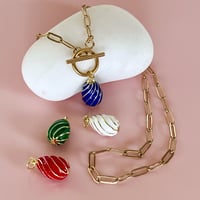 Image 2 of Stripey Egg on Paperclip Chain