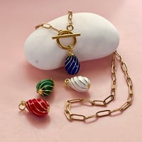 Image 3 of Stripey Egg on Paperclip Chain