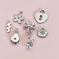 Image 5 of Triple Charm Carabiner Lock Necklace - Stainless Steel