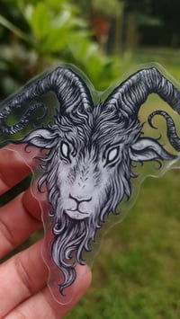 Image 4 of Goat Vinyl Sticker - transparent