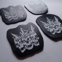 Image 2 of Upcycled Real Leather Patch - Cursed King - skull