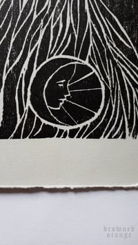 Image 3 of Woodcut - Luna Child - 29 cm x 19,5