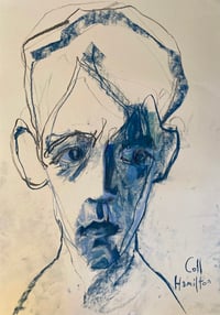 Blue Sketch - Graphite and Soft Pastels  on Paper 